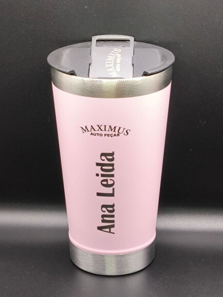 Copo Térmico Rosa Personalizado Brinde Casamento