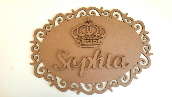 Placa com Nome e Coroa