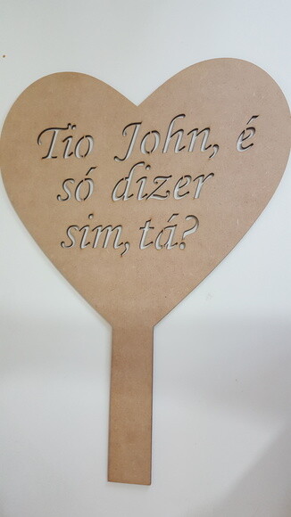 Placa Coração com cabo...É só dizer sim