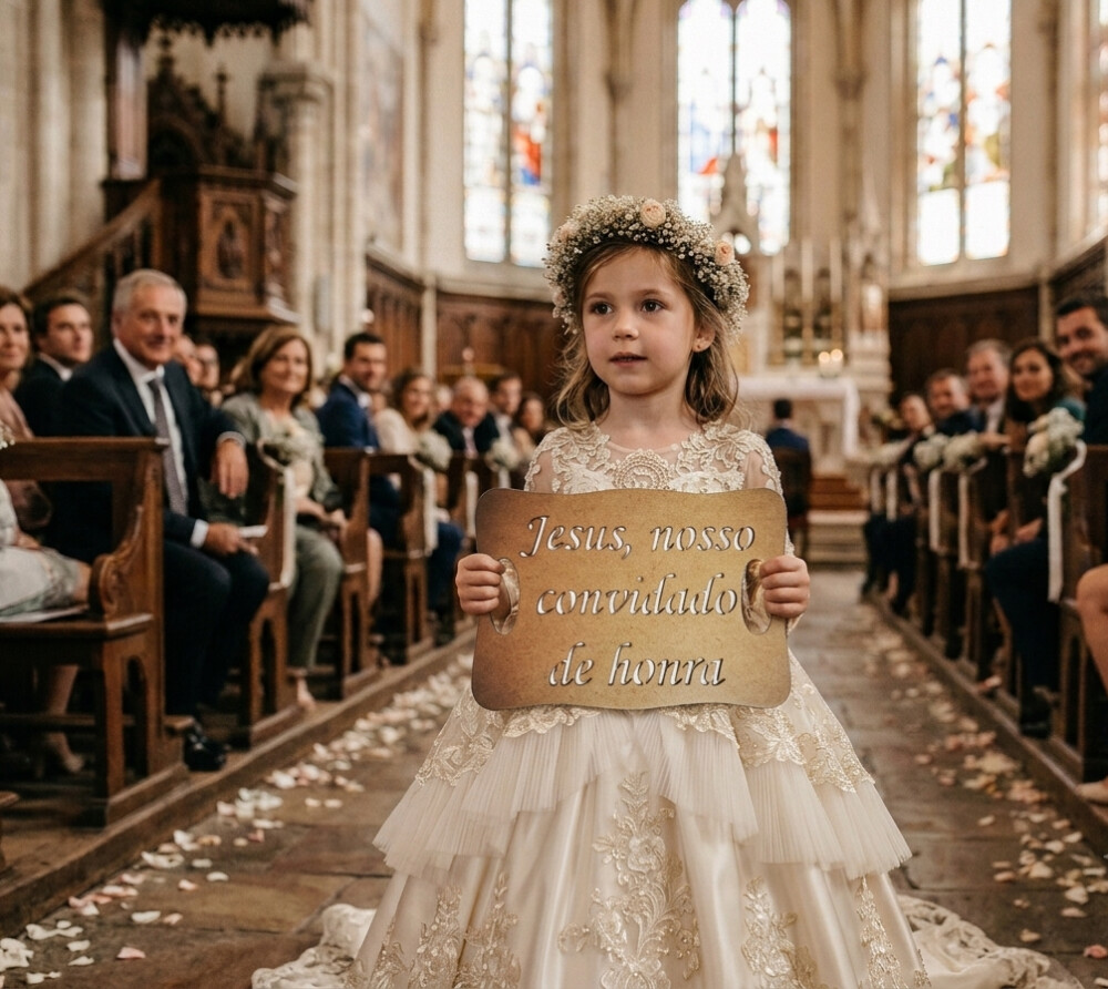 Placa Casamento Jesus, Nosso Convidado de Honra