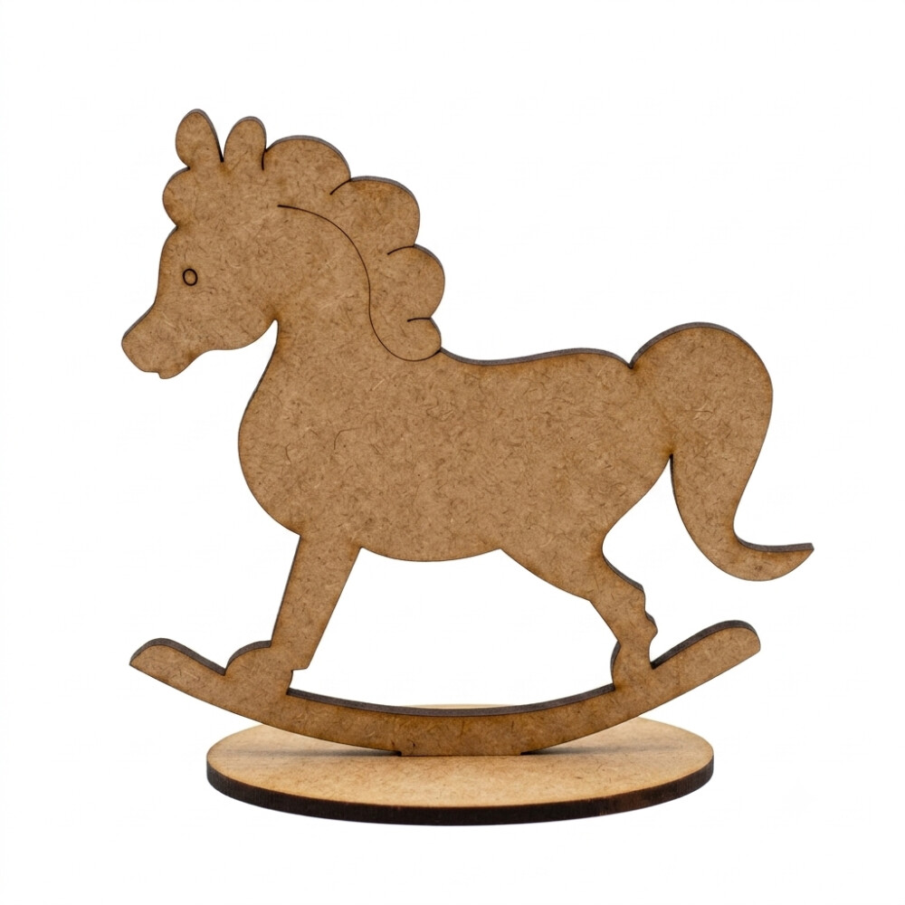 Mini Cavalinho de Balanço em MDF para Centro de Mesa Festa Infan