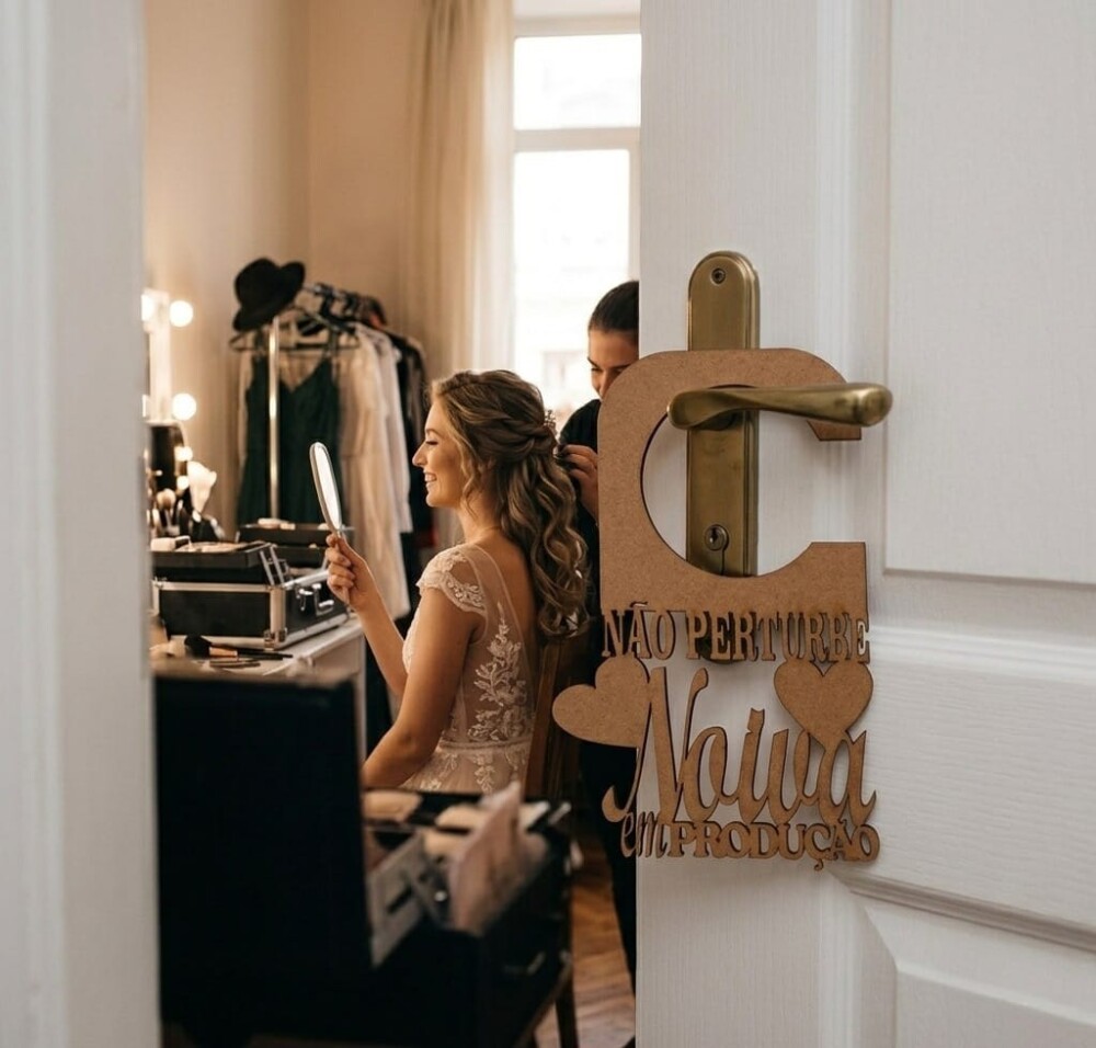 Kit Aviso de Porta dos Noivos Casamento Não Perturbe