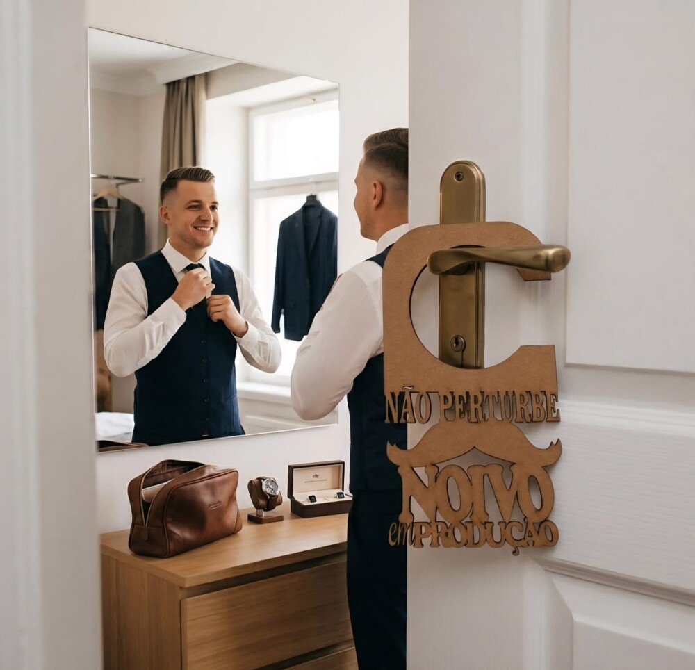 Kit Aviso de Porta dos Noivos Casamento Não Perturbe