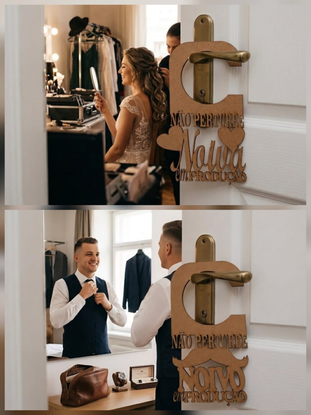 Kit Aviso de Porta dos Noivos Casamento Não Perturbe