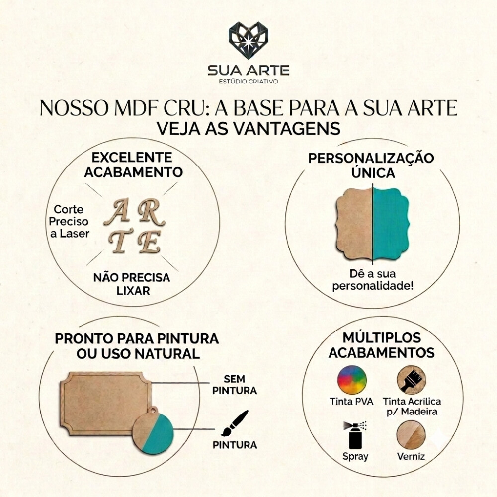 Palavra Decorativa Love Coração MDF 12cm