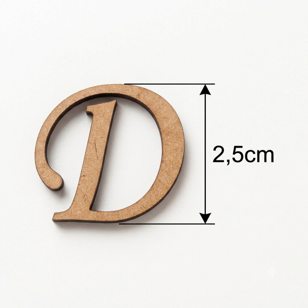 Letrinhas de MDF Cru Pequenas 2.5cm | Aplique para Artesanato