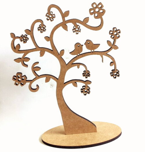 Árvore decorativa Love birds em MDF