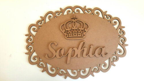 Placa com Nome e Coroa