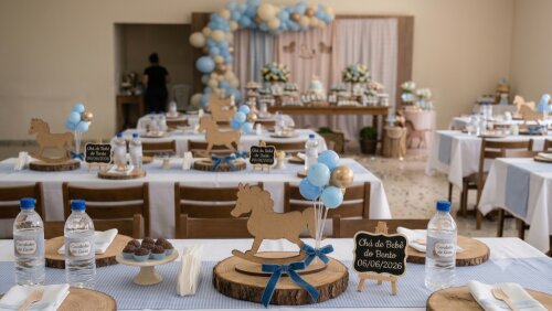 Mini Cavalinho de Balanço em MDF para Centro de Mesa Festa Infantil