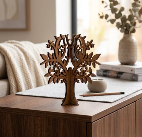 Mini Árvore da Vida 3D em MDF para Decoração 10 cm