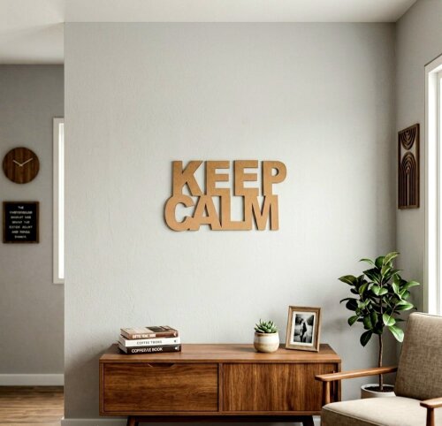 Frase decorativa para parede Keep Calm