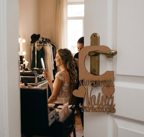 Kit Aviso de Porta dos Noivos Casamento Não Perturbe