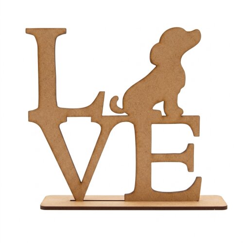 Decoração Love Dog Pet com base em MDF