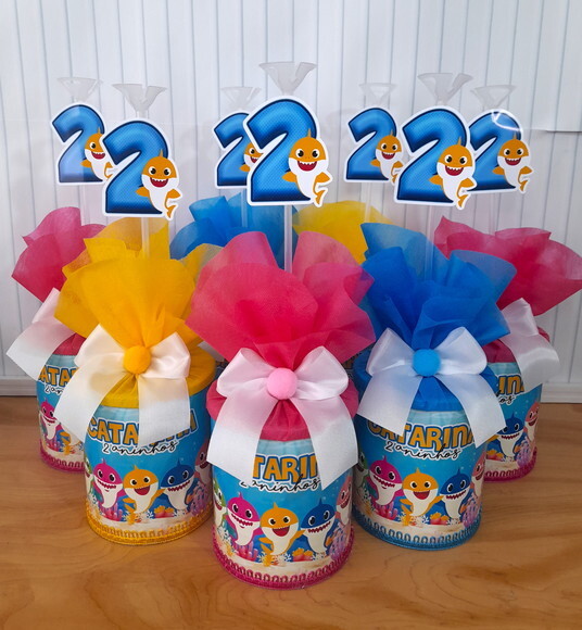 Centro de Mesa Baby Shark Rosa