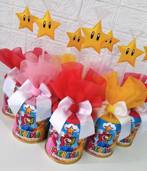 Centro de Mesa Mario Brós e Princesa Peach