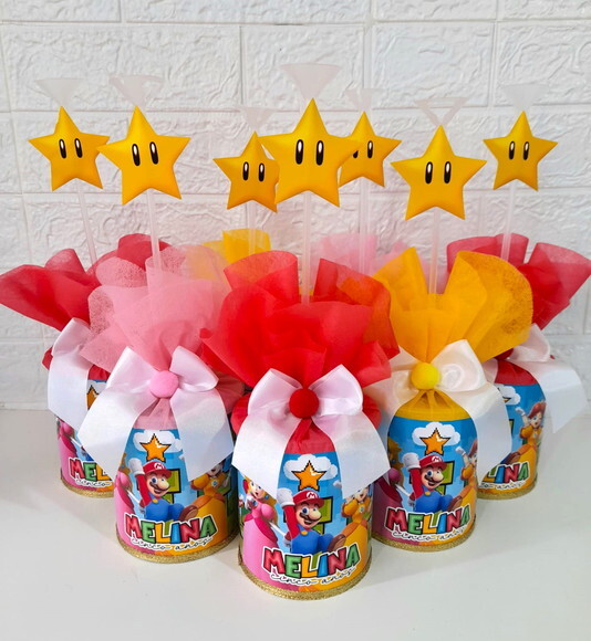 Centro de Mesa Mario Brós e Princesa Peach
