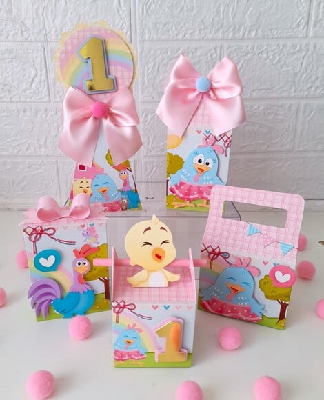 Kit Galinha Pintadinha Rosa - 50 Itens
