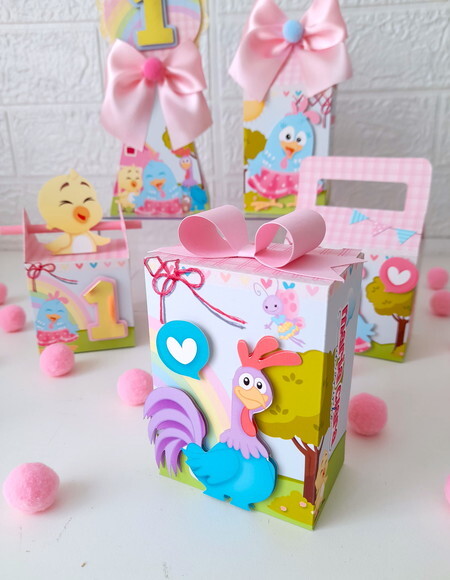 Kit Galinha Pintadinha Rosa - 30 Itens