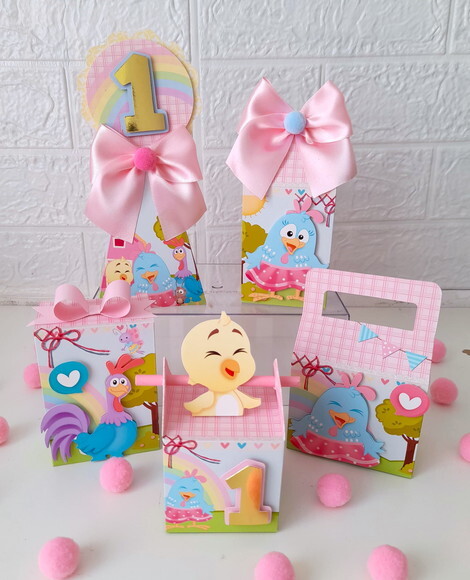 Kit Galinha Pintadinha Rosa - 40 Itens