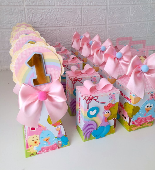 Kit Galinha Pintadinha Rosa - 40 Itens