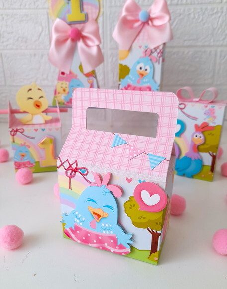 Kit Galinha Pintadinha Rosa - 50 Itens