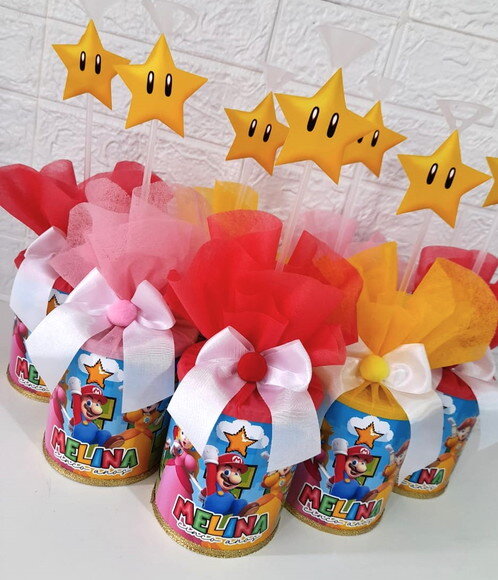 Centro de Mesa Mario Brós e Princesa Peach