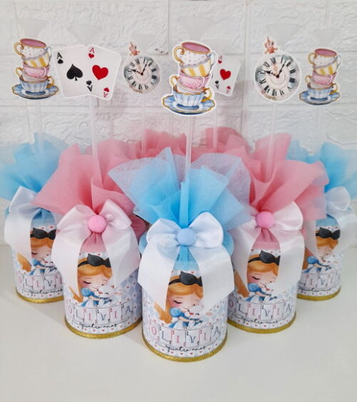 Centros de Mesa Alice no Pais das Maravilhas (baby)