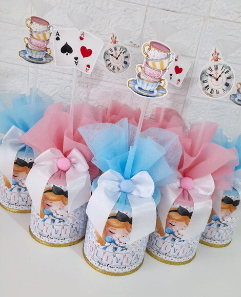 Centros de Mesa Alice no Pais das Maravilhas (baby)