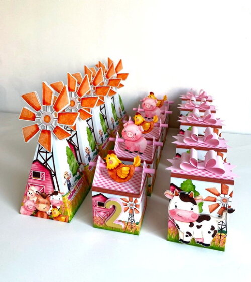 Kit Fazendinha Rosa - 24 Caixas