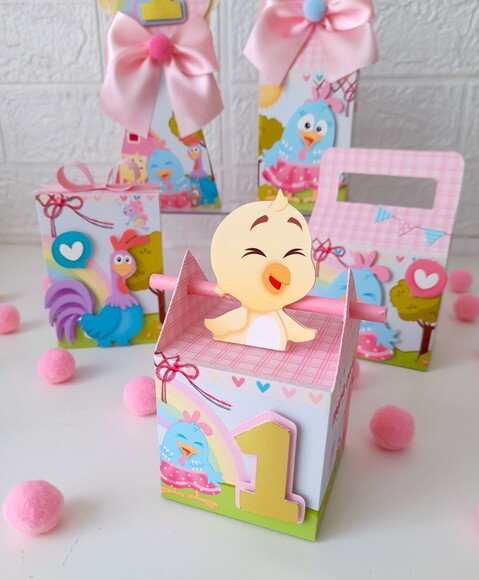 Kit Galinha Pintadinha Rosa - 40 Itens