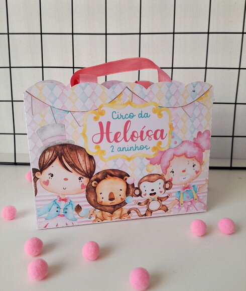 Sacolinha Personalizada Circo Rosa