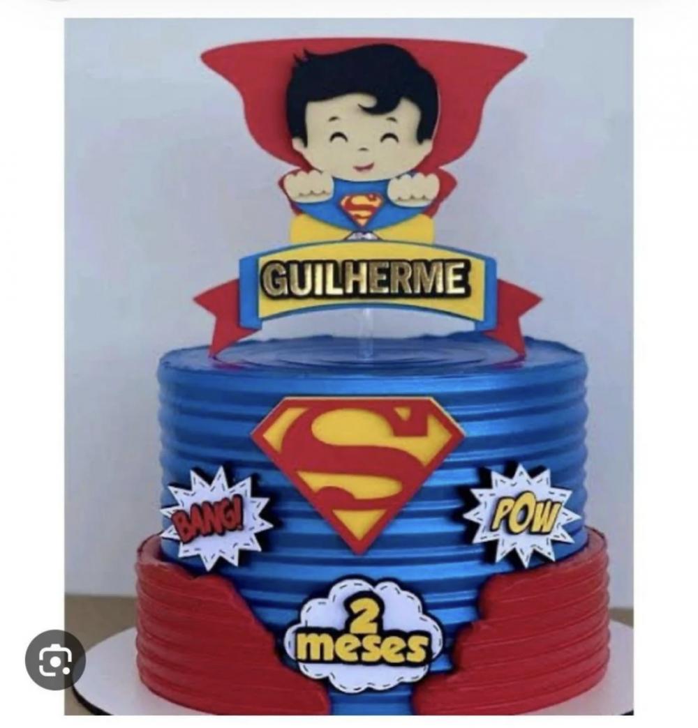 TOPO DE BOLO SUPER MAN GUILHERME- STUDIO