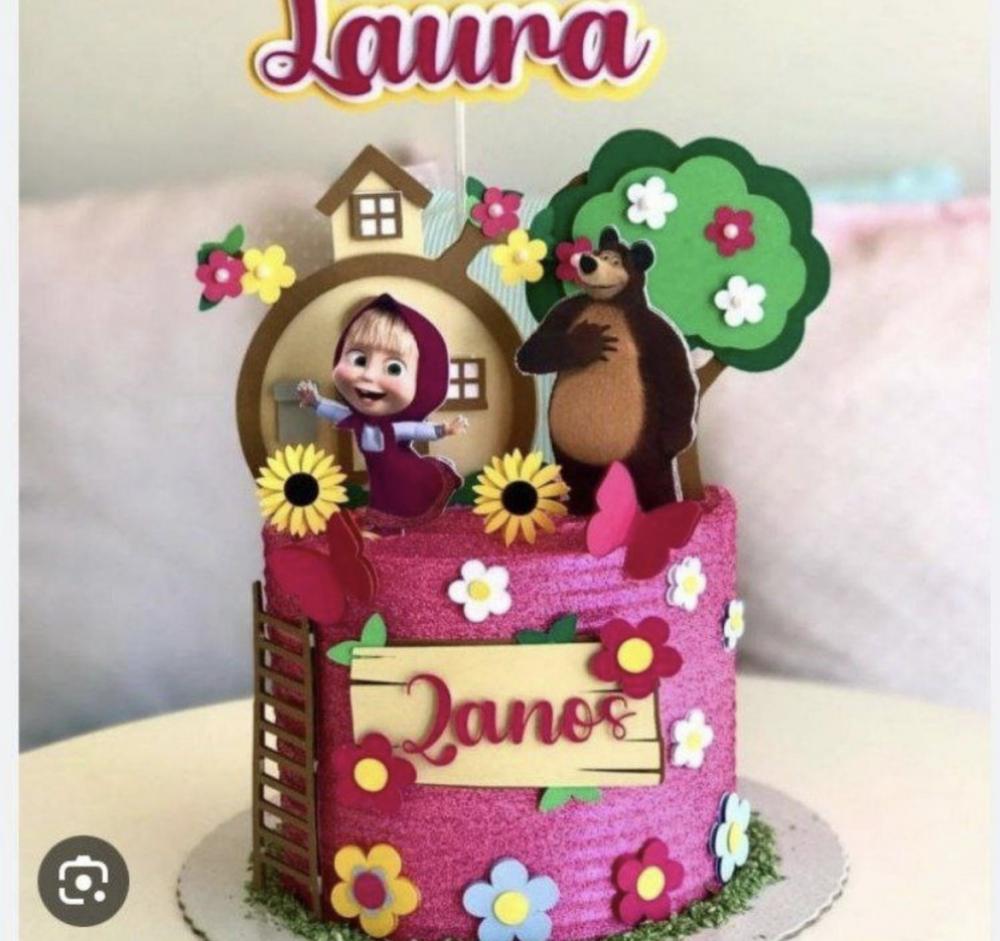 TOPO DE BOLO MASHA E URSO LAURA-STUDIO