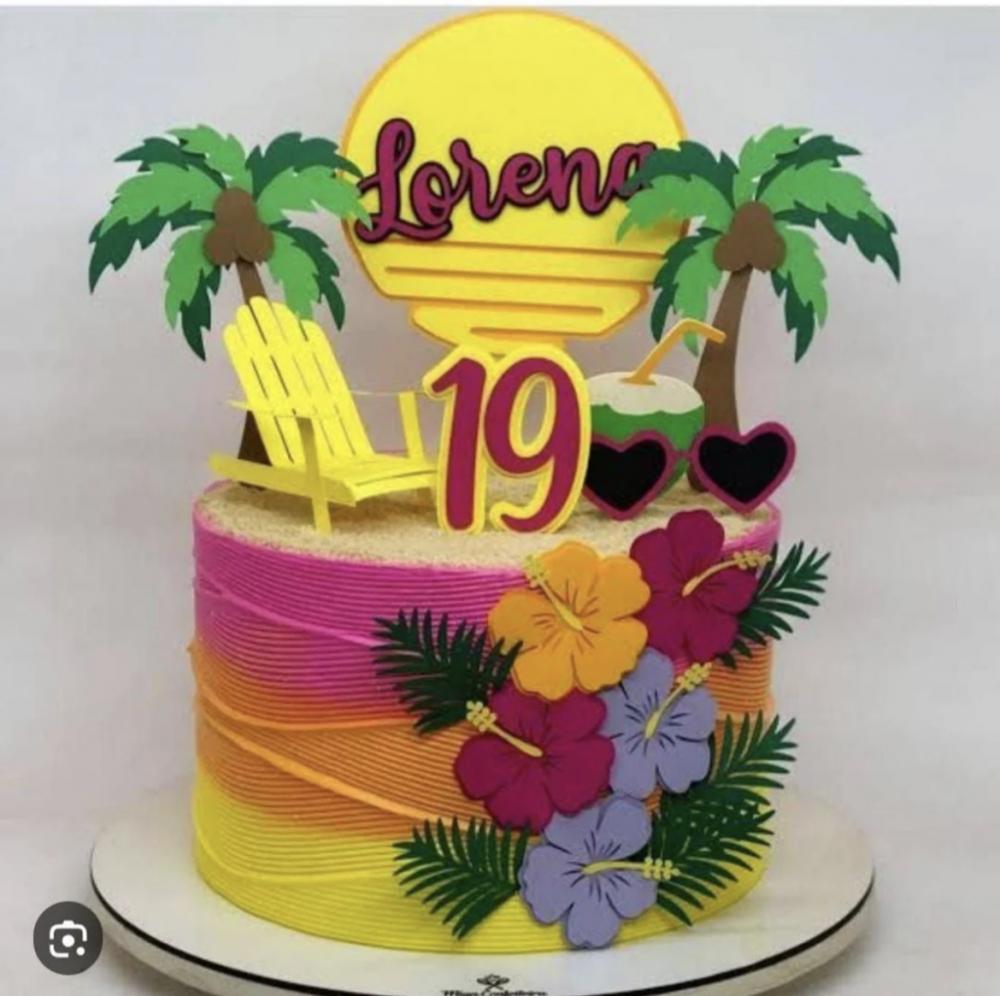 TOPO DE BOLO TROPICAL LORENA - STUDIO