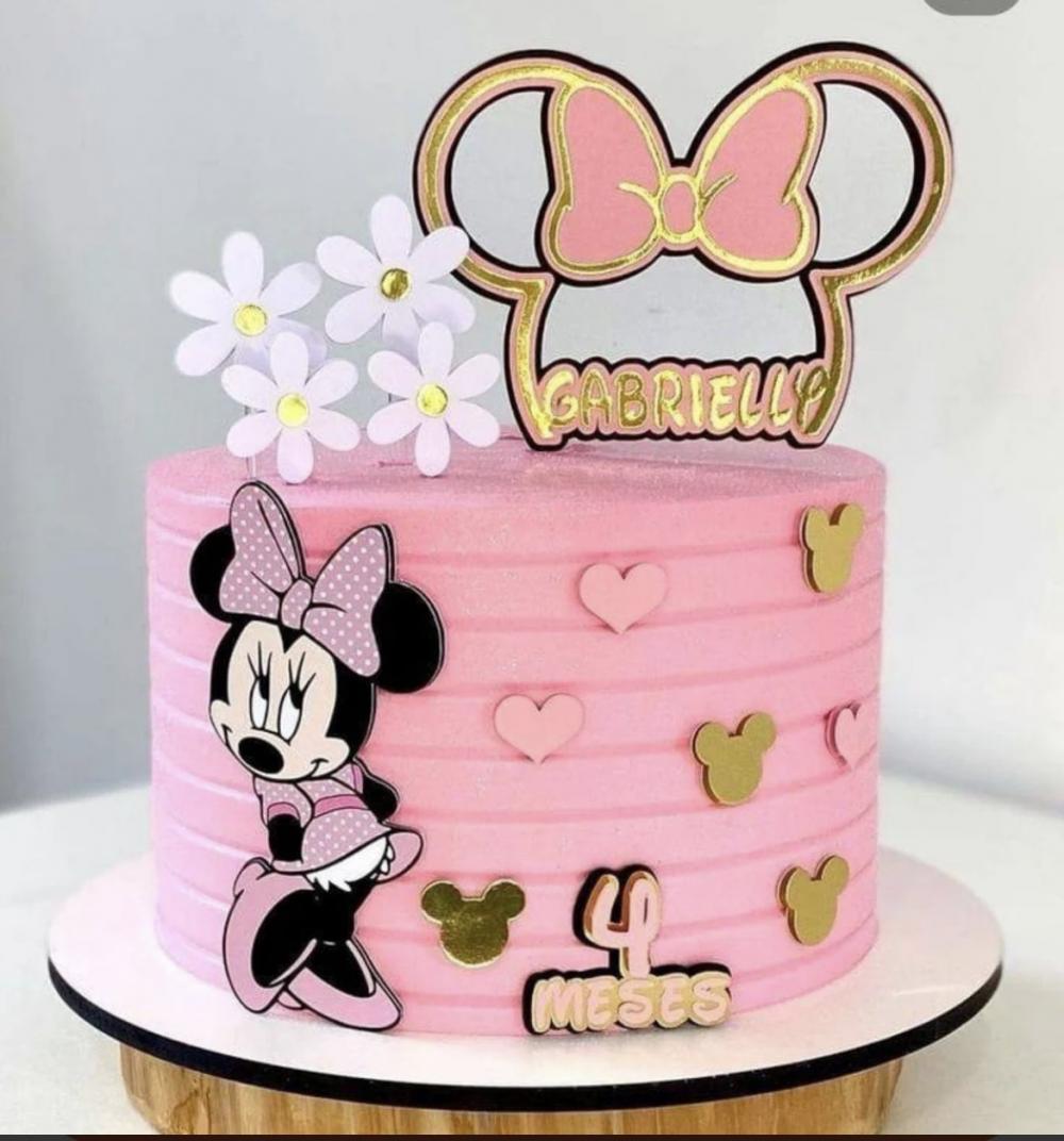 Topo de Bolo Minnie Rosa -Studio