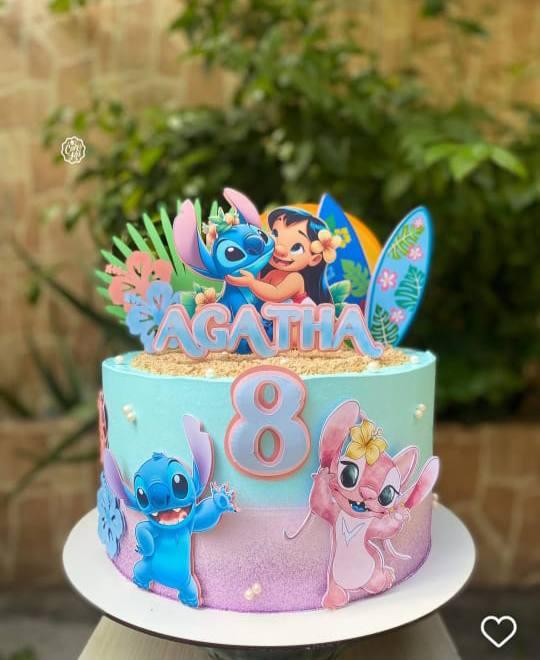 Topo de Bolo Stitch e Lilo Ágatha - studio