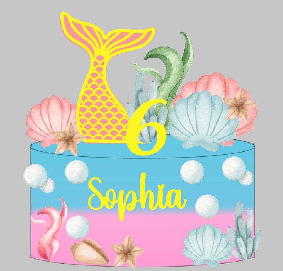 Topo de Bolo Sereia Sophia - studio