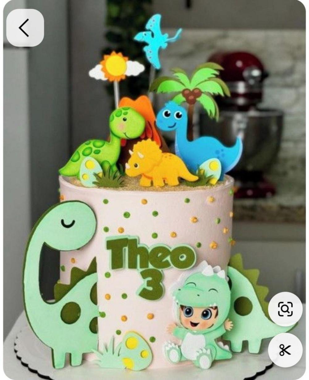 Topo de Bolo Dino Baby Theo - studio