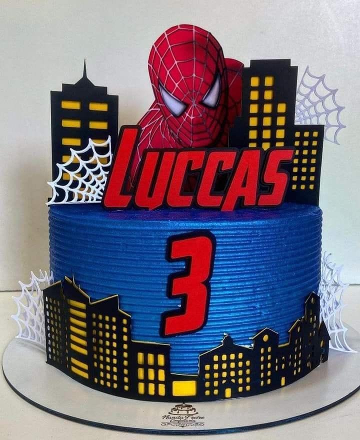 Topo de Bolo Homem Aranha Luccas - Studio
