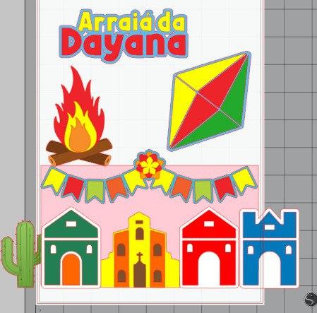 Topo de Bolo Arraia da Dayana - Studio