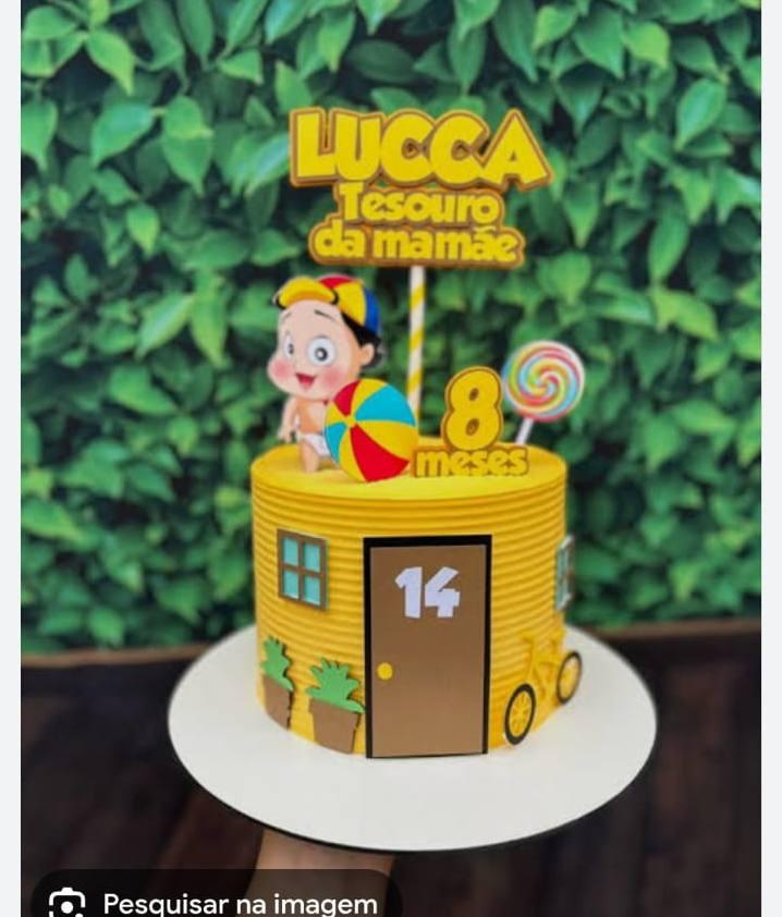 Topo de Bolo Kiko Tesouro Lucca-  Studio