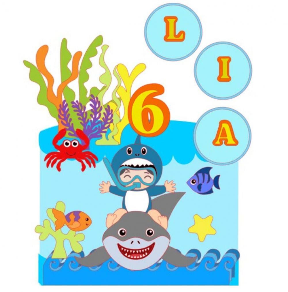 Topo de Bolo Baby Tubarão Lia - studio