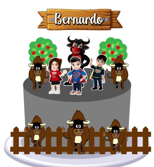 Topo de Bolo Boi da Cara Preta Bernardo - studio