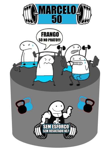 Topo de Bolo Flork Academia Marcelo - studio