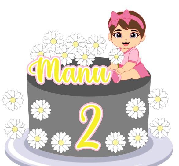 Topo de Bolo Margarida Baby Manu - studio