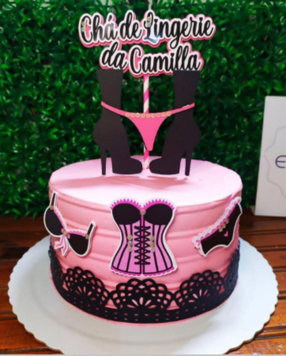 Topo de Bolo Chá de Lingerie da Camila - studio
