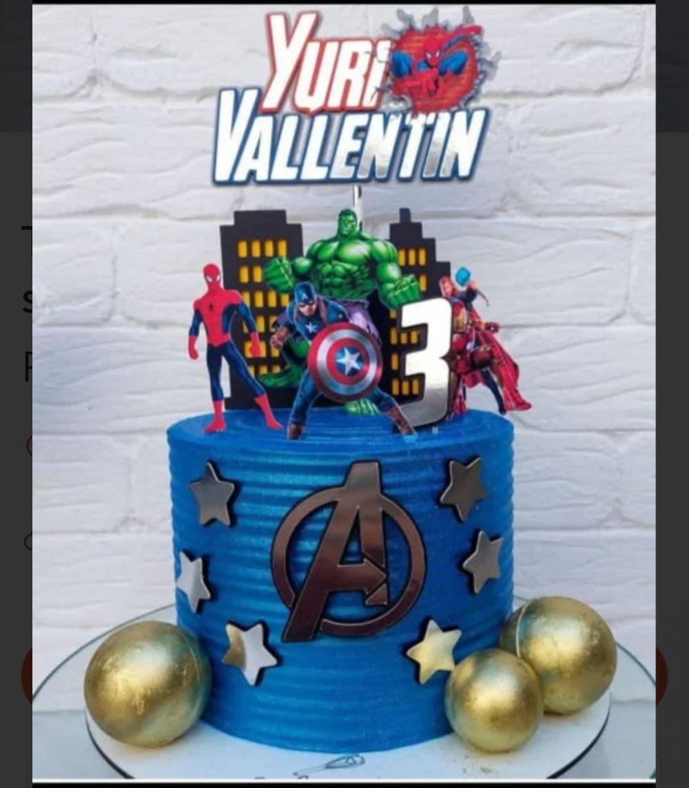 Topo de Bolo Vingadores Yuri - Studio