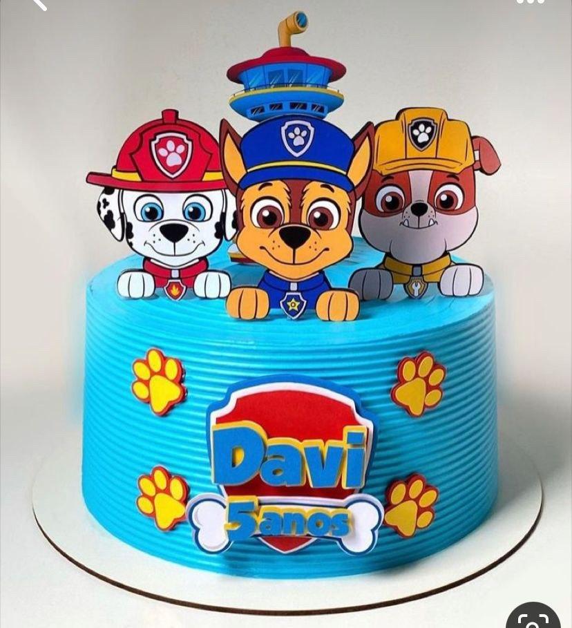 Topo de Bolo Patrulha Canina Davi - Studio