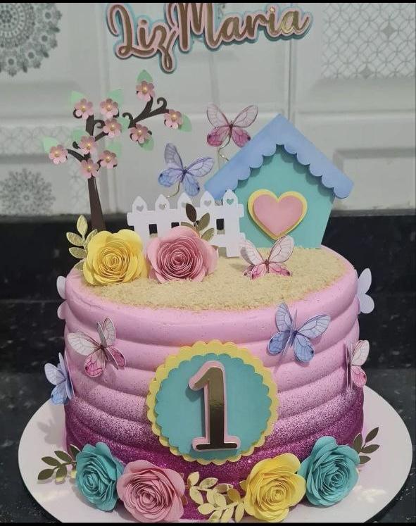 Topo de Bolo Jardim Liz Maria - studio