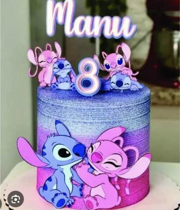 Topo de Bolo Stitch Manu - Studio